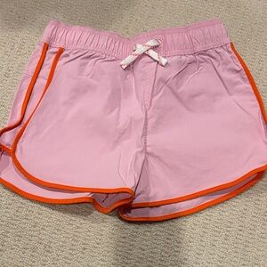 Crewcuts Pink Athletic Shorts with Orange Trim
